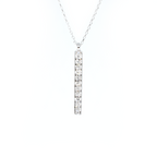 14k Gold Horizontal Diamond Bar Necklace 0.10 ct