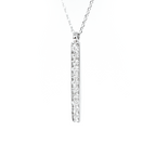 14k Gold Horizontal Diamond Bar Necklace 0.10 ct