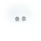 14k Diamond Cluster Flower Earrings