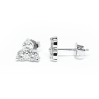 14k Triple Cluster Diamond Earrings