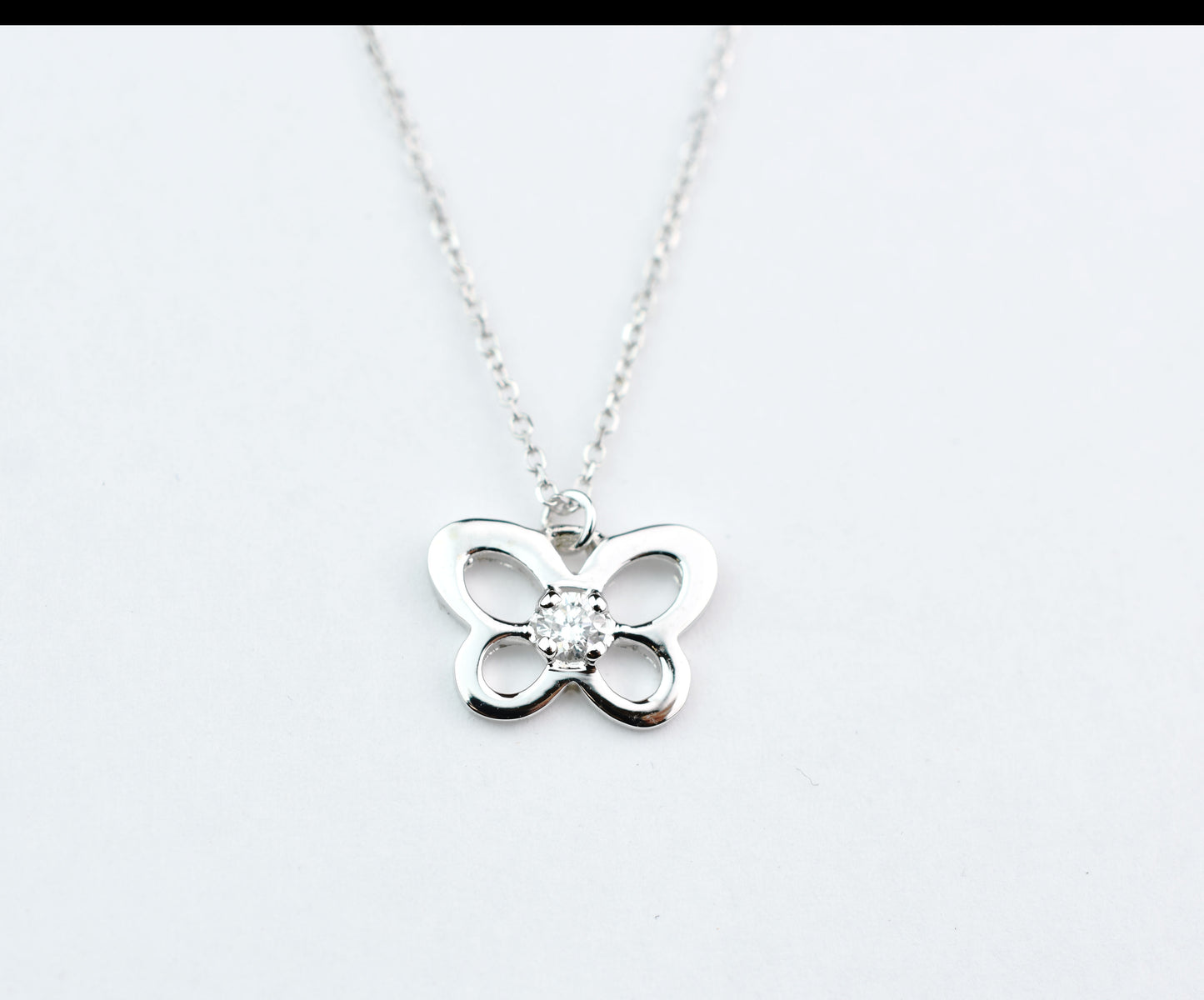 14K Diamond Butterfly Necklace