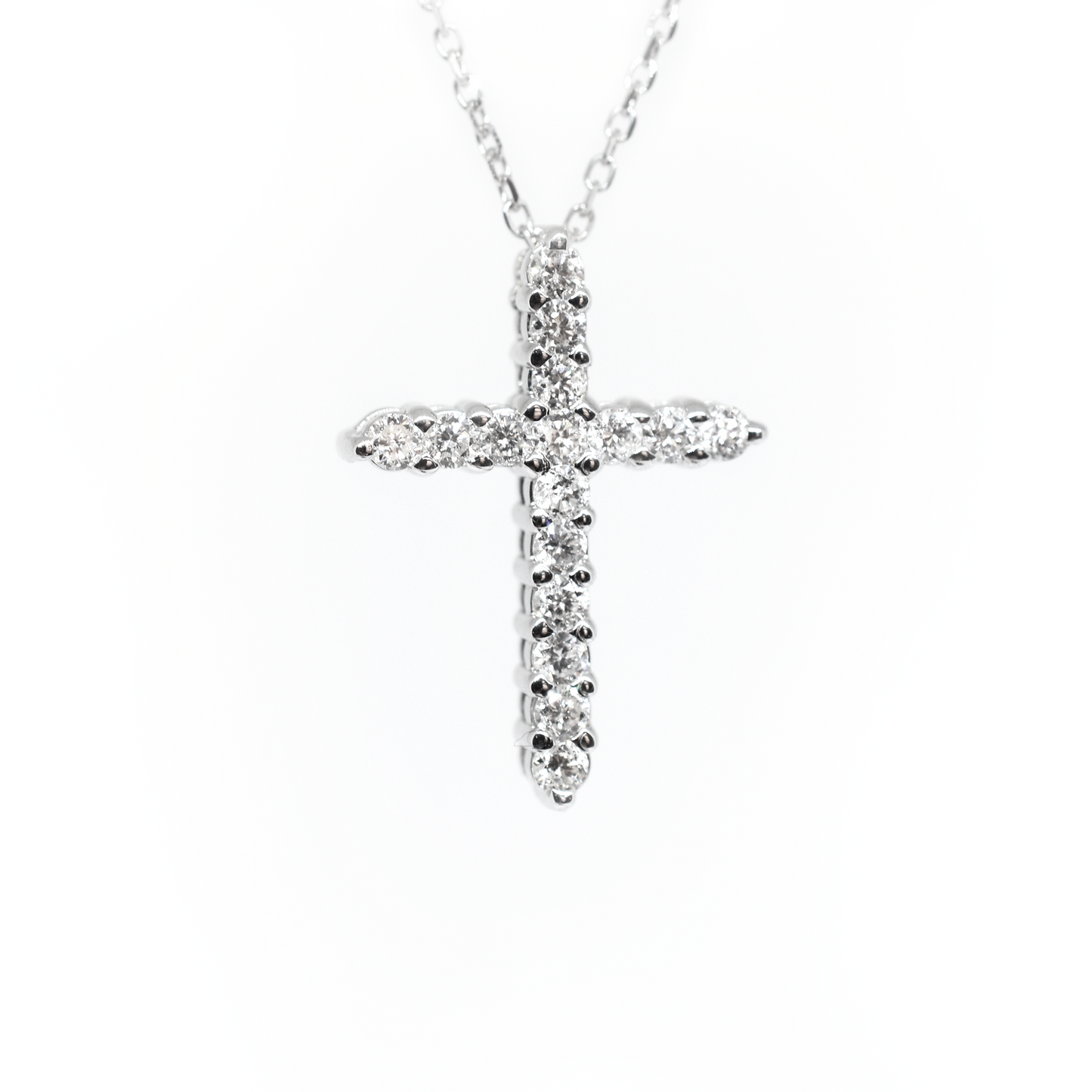 14k 0.35ct Diamond Cross Necklace
