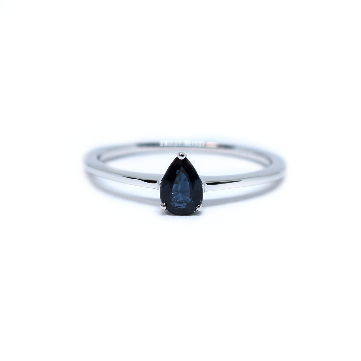 14K Gold Pear Shaped Sapphire Ring