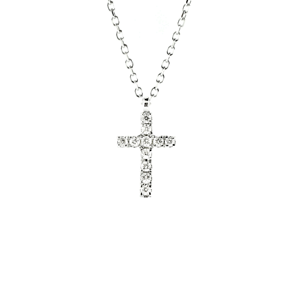 white micro pave cross
