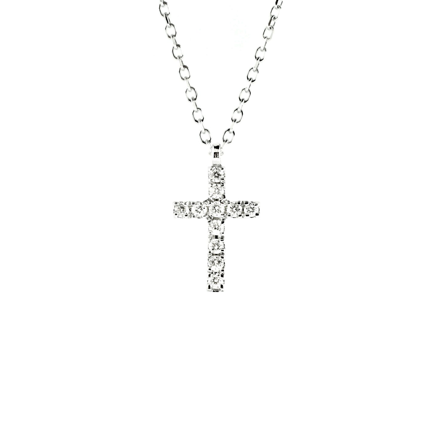 white micro pave cross
