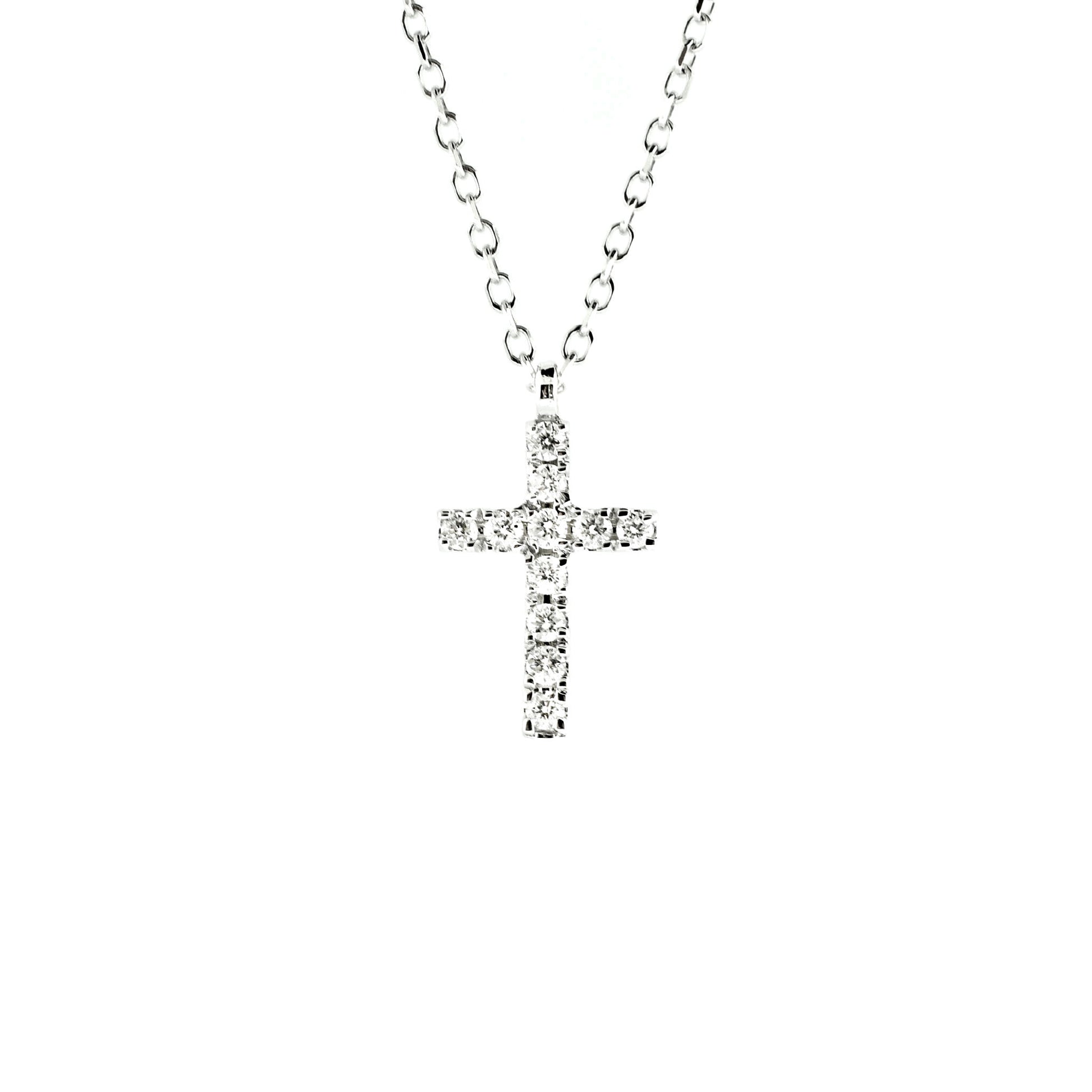white micro pave cross