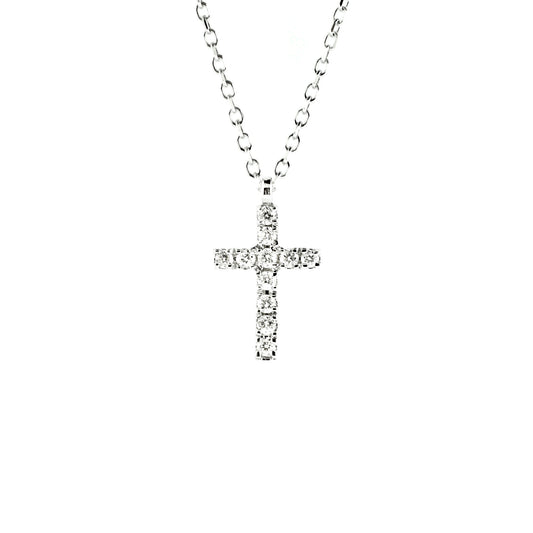 white micro pave cross