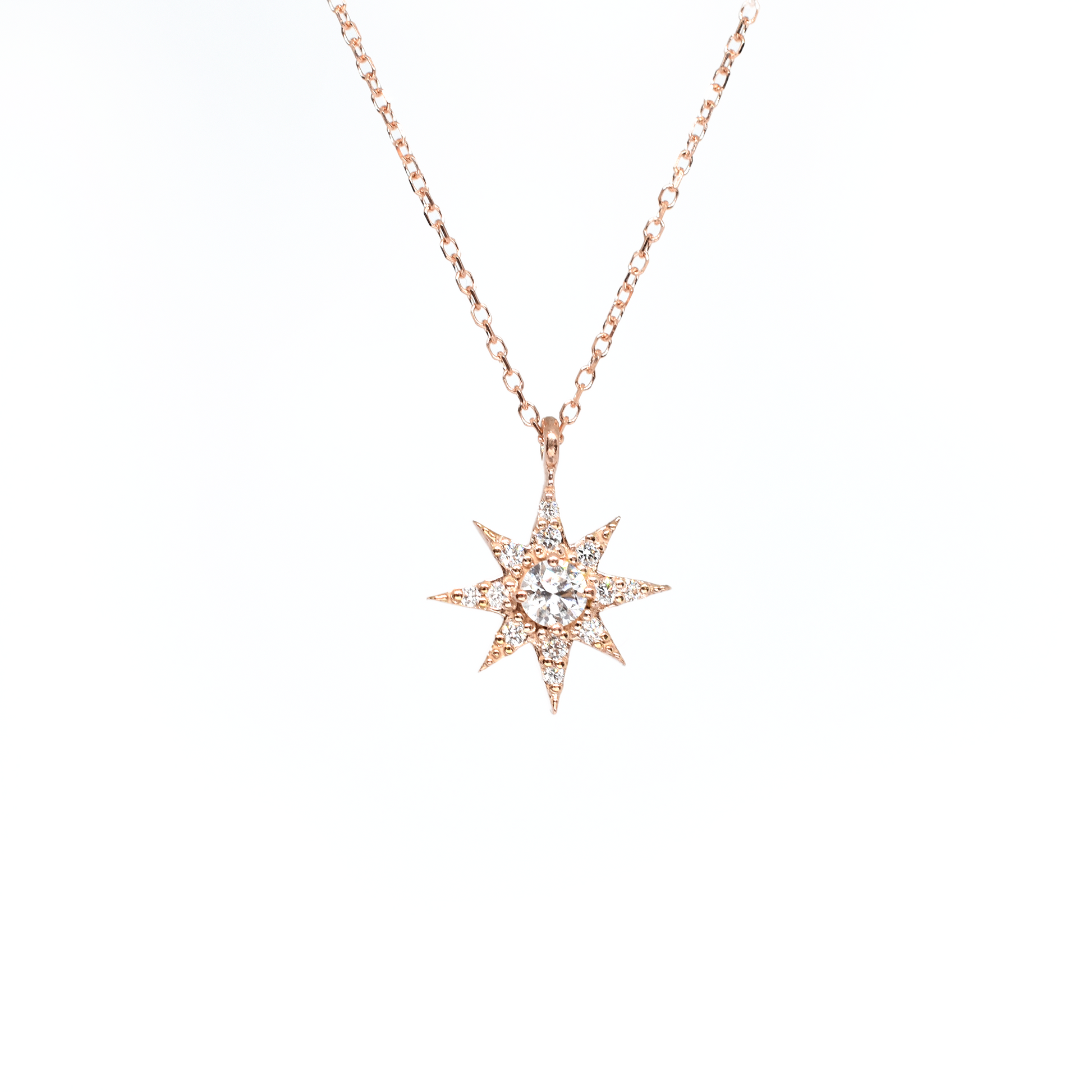 rose gold north star necklace