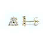 14k Triple Cluster Diamond Earrings