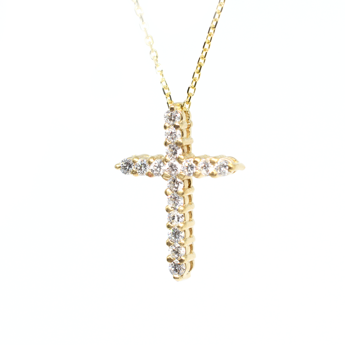 14k 0.35ct Diamond Cross Necklace