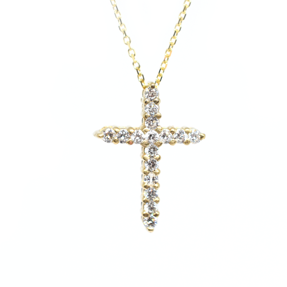 14k 0.35ct Diamond Cross Necklace