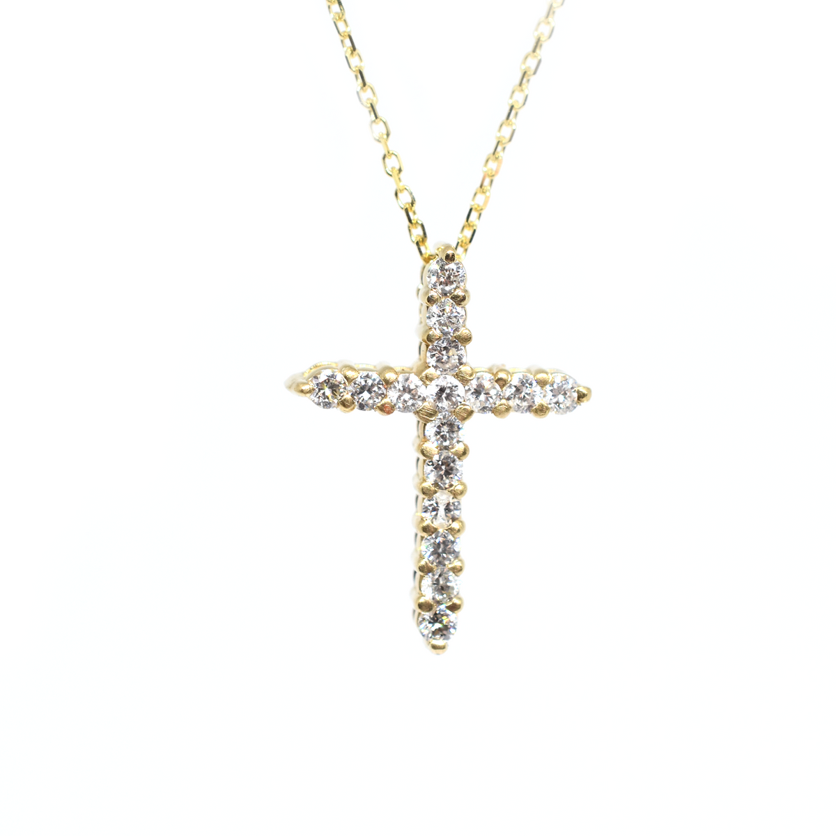 14k 0.35ct Diamond Cross Necklace