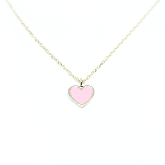 pink heart necklace 