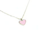pink handmade enamel heart necklace