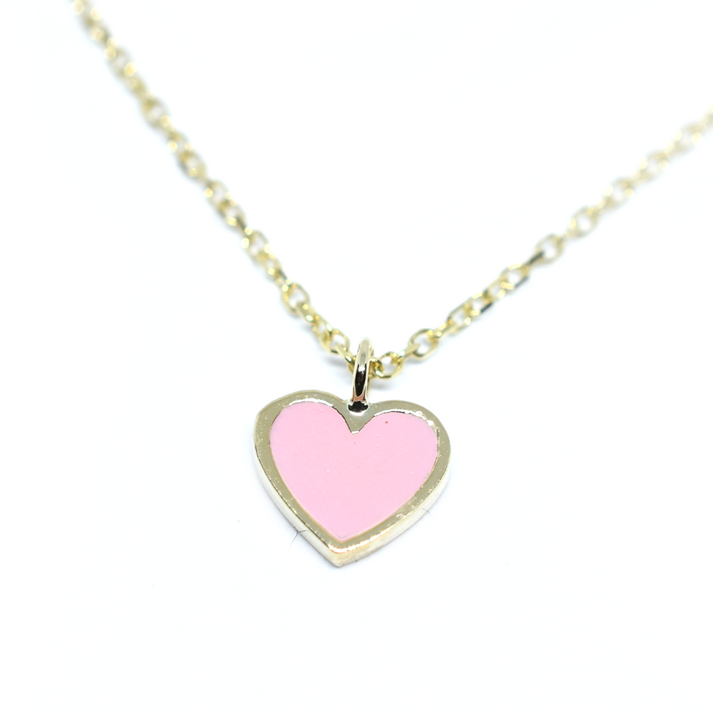 handmade enamel necklace pink