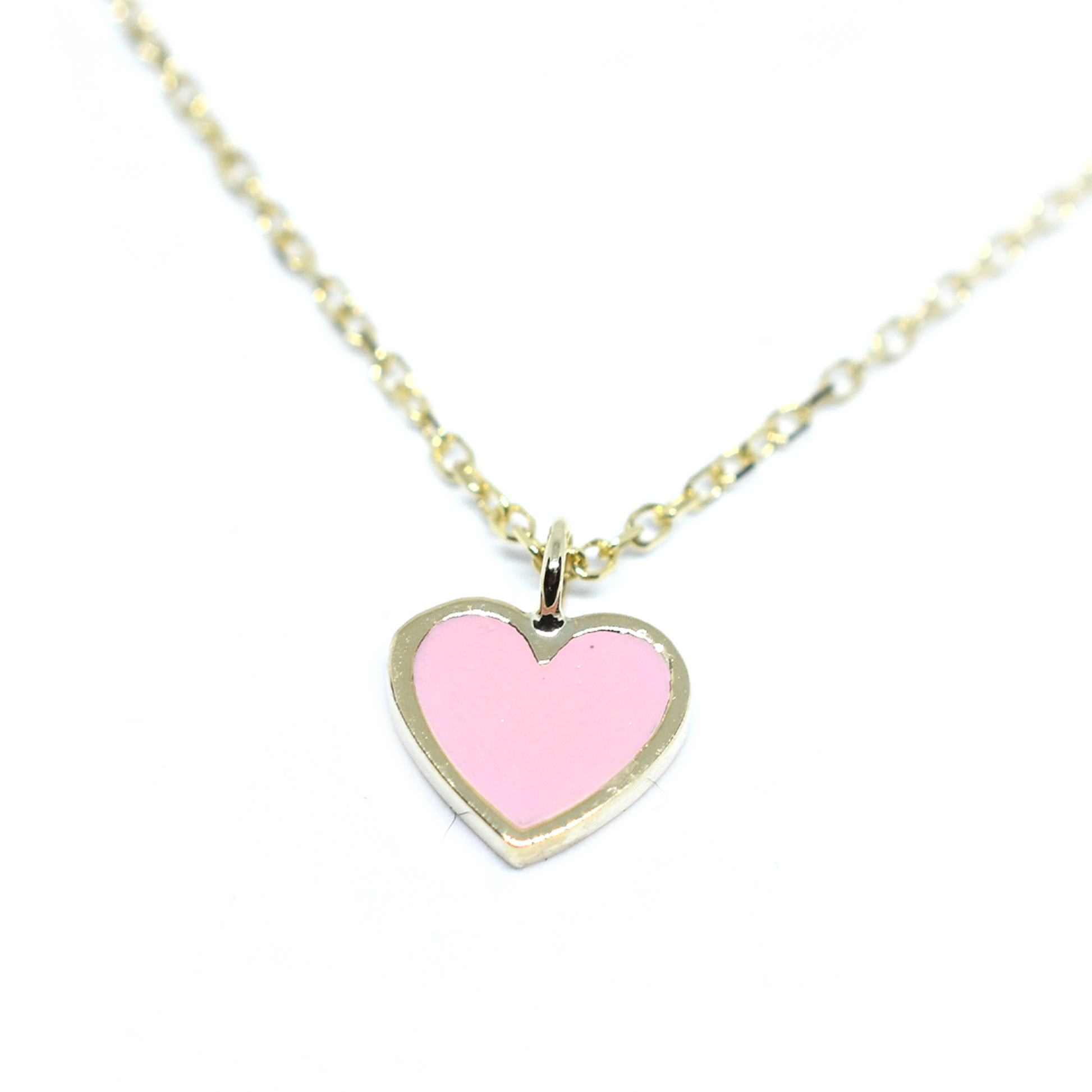 handmade enamel necklace pink