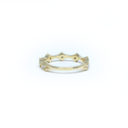 14K Gold Diamond Millgrain Wedding Band