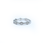 14K Gold Diamond Millgrain Wedding Band