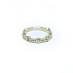 14K Gold Diamond Millgrain Wedding Band