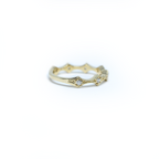 14K Gold Diamond Millgrain Wedding Band